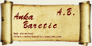 Anka Baretić vizit kartica